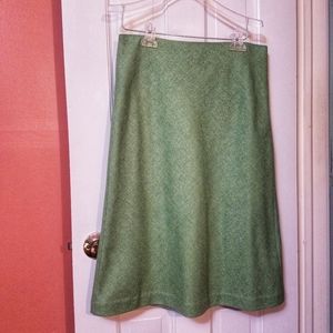 J. Crew Wool Green Skirt